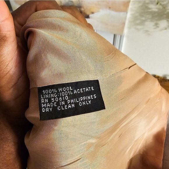 New VTG Beige KASPER 100% Wool  Statement Blazer. - Picture 7 of 15